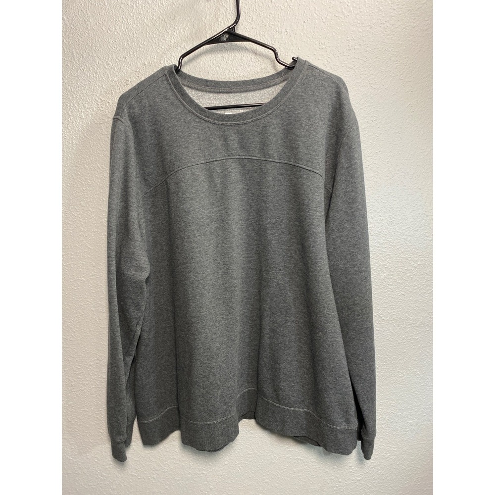 BCG Plus Mens 2X Crewneck Sweatshirt Heather Gray Fleece Lined Long Sleeve Top